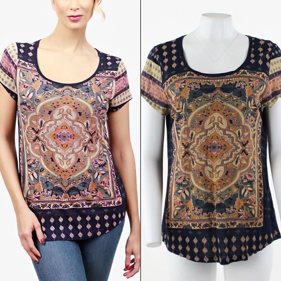 Lucky Brand Printed Short-Sleeve T-Shirt - Picture 1 of 5